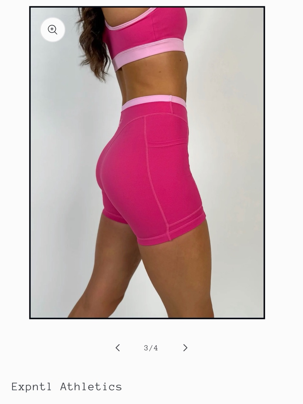 *LIKE NEW* Expntl Athletics Sports Bra & Shorts Set - Pink Panther - Size Small - Picture 5 of 10